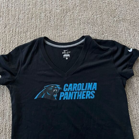 Nike Dri-fit Black Carolina Panthers V-neck Tshirt - Picture 4 of 6